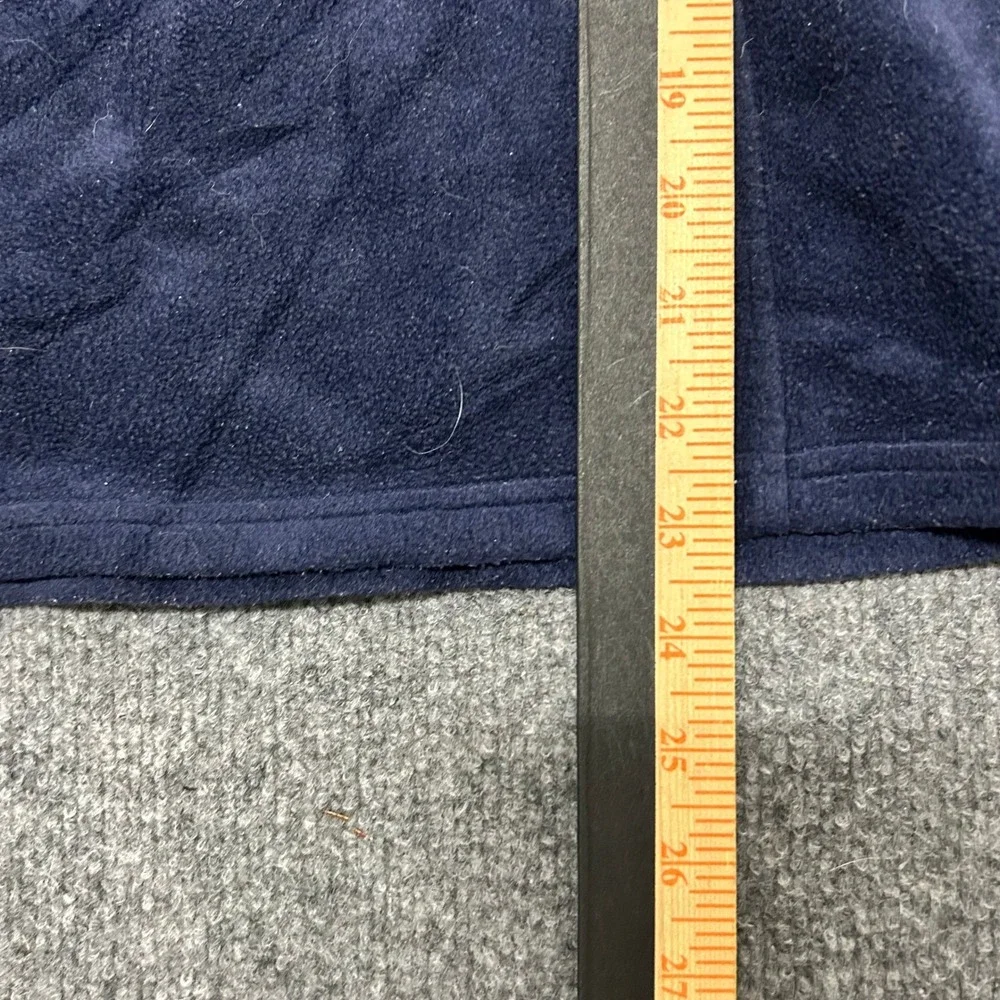 Columbia Fleece Pullover Womens Size S Navy Blue Grey Snap Neck Outdoor Hole